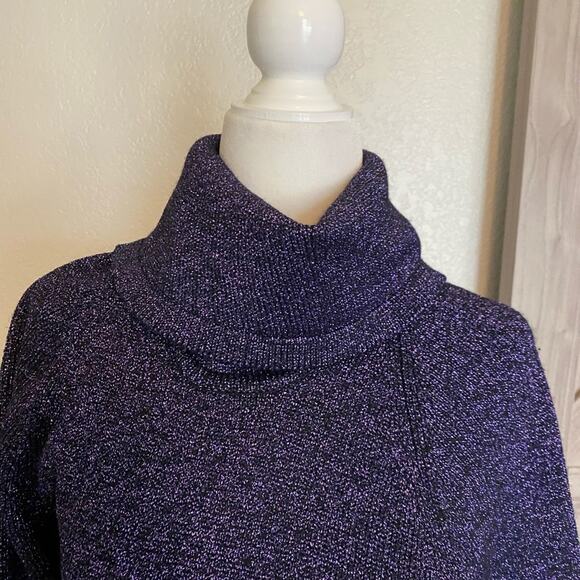Jeanne Pierre small purple sparkly turtleneck - Picture 3 of 4